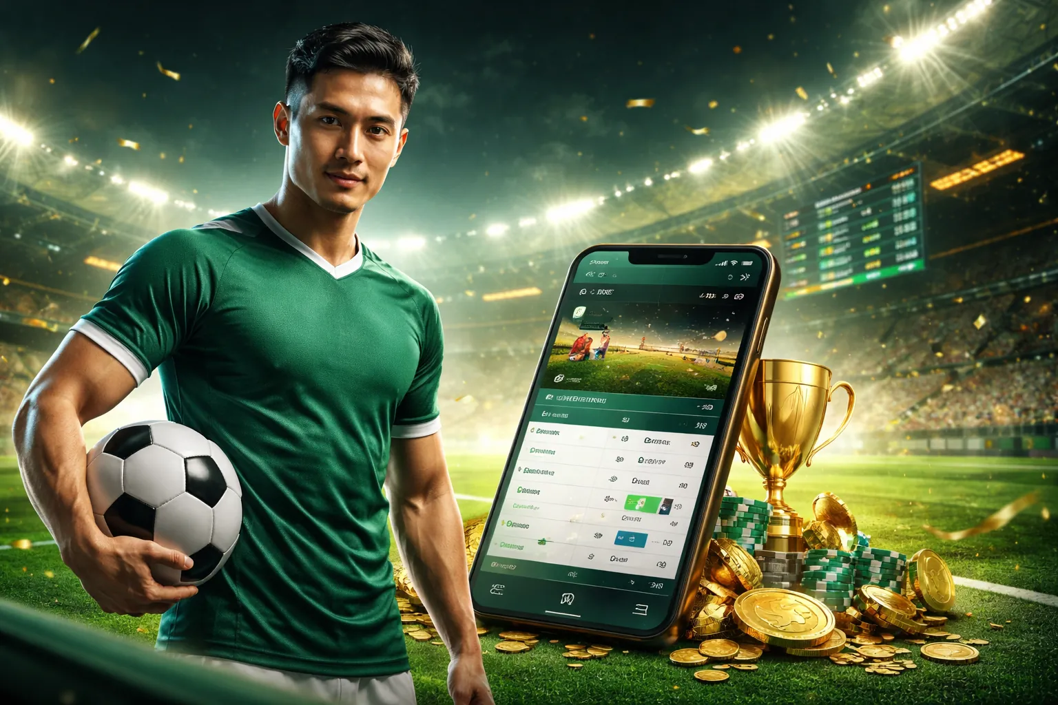 Sân vận động cricket với người hâm mộ và sân chơi